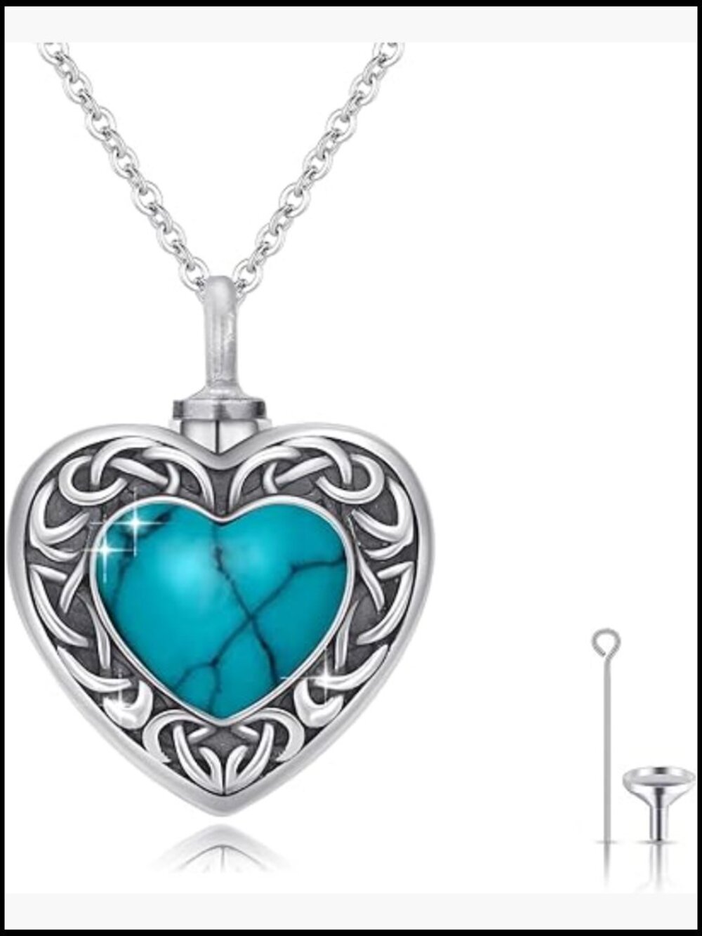 Urn Necklace for Ashes Heart Pendant Memorial Cremation Jewelry Sterling Silver